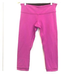 Lululemon Athletica Reversible Wunder Under Crop Leggings Pink/Black size 10